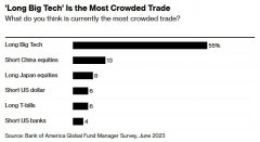 大牛证券:做多大型科技股为最拥挤交易但股票配置水平降至5个月来新低