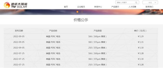 时隔42天通威电池片再次宣布涨价 或是项庄舞剑意在沛公？
